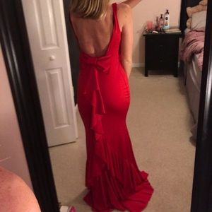 Backless bow back maxi dress